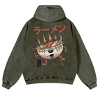 Ramen Vintage Washed Cotton Back Art Hoodie