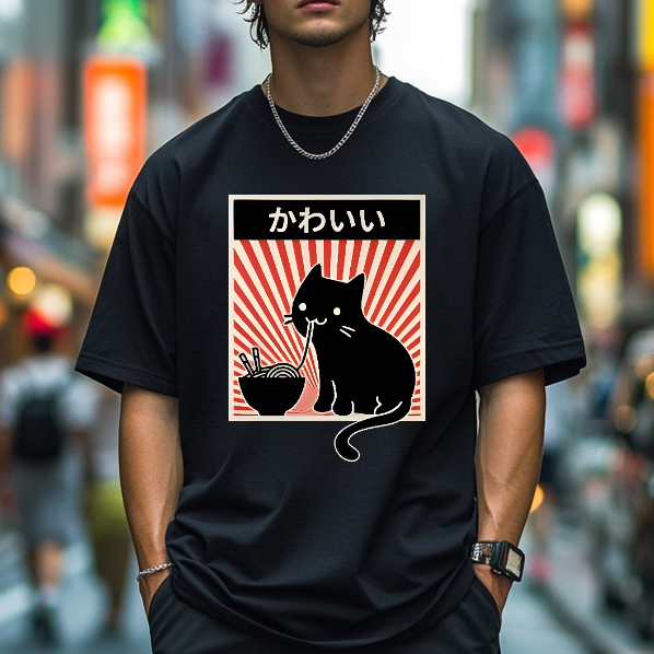 Ramen Cat Japanese Style Classic Tee
