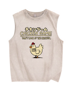 Chicken Game Vintage Distressed Washed Tank Top