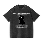 Cat Vintage Wash Japanese Design T-Shirt