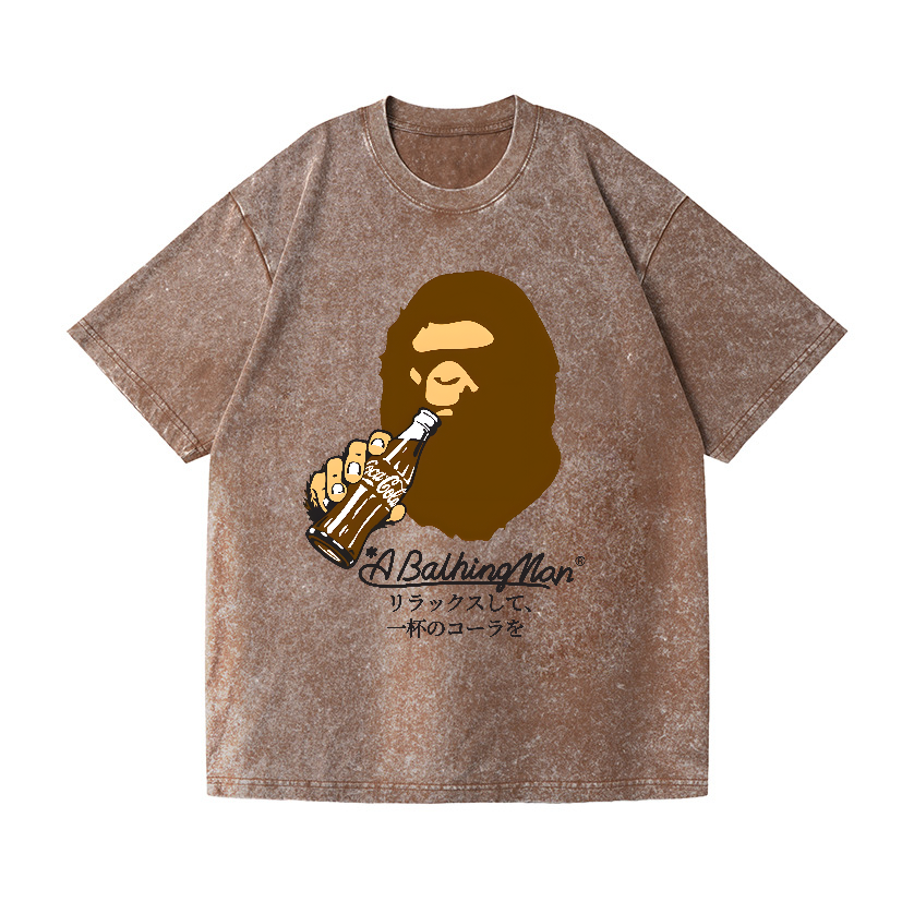 Coca Cola Ape Vintage Wash Japanese Design T-Shirt