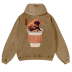 Wave Vintage Washed Cotton Back Art Hoodie