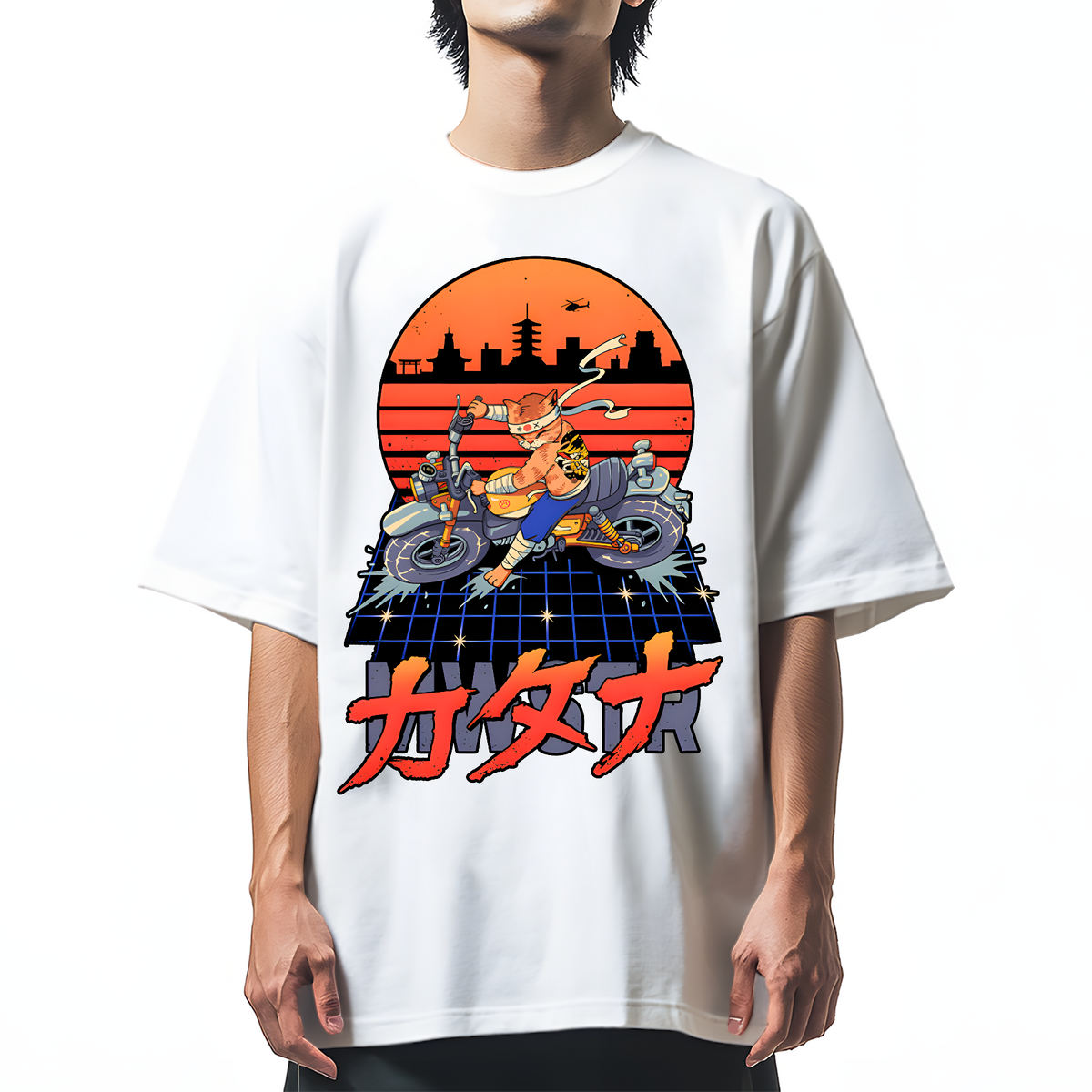 Neo Kyoto Biker Slide Catana Cotton casual T-shirt