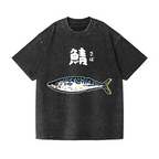 Mackerel Vintage Wash Japanese Design T-Shirt
