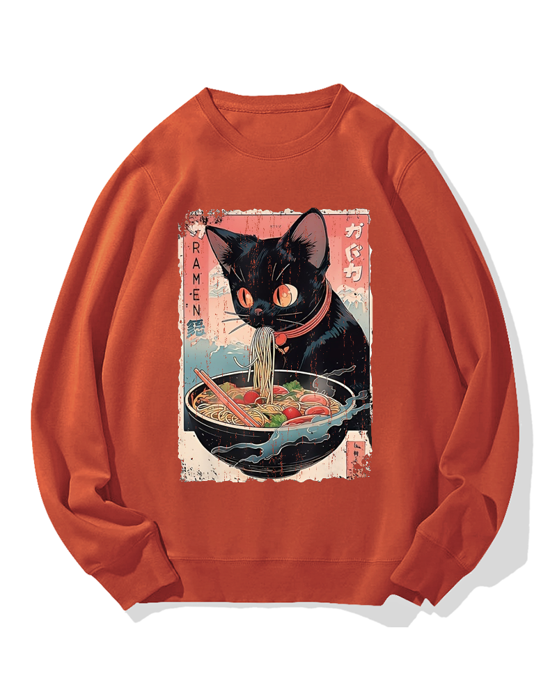 Ramen Cat Cotton Sweatshirt