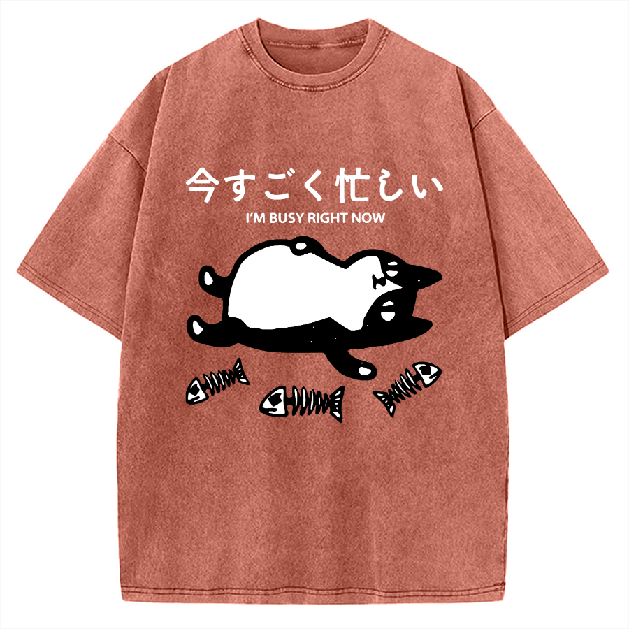 I'm Busy Right Now Vintage Washed T-shirt