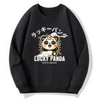 Lucky Panda Cotton Pullover Sweatshirt