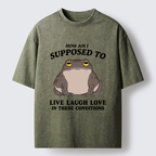 Unisex Frog Life Crisis Washed T-Shirt