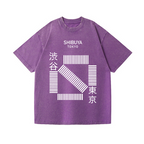 Shibuya Tokyo Vintage Wash Japanese Design T-Shirt