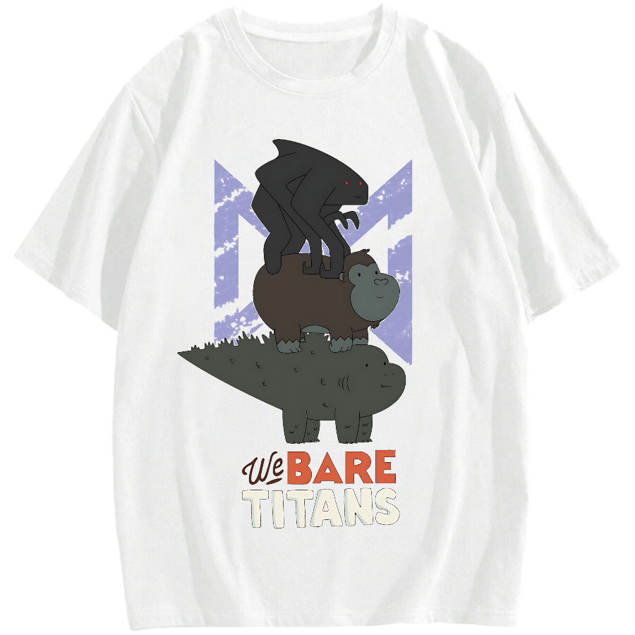 We Bare Titans Cute Monsters Japanese Cotton casual T-shirt