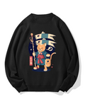 Japanese Cat Cotton Sweatshirt