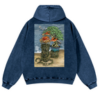 Bonsai Vintage Washed Cotton Back Art Hoodie