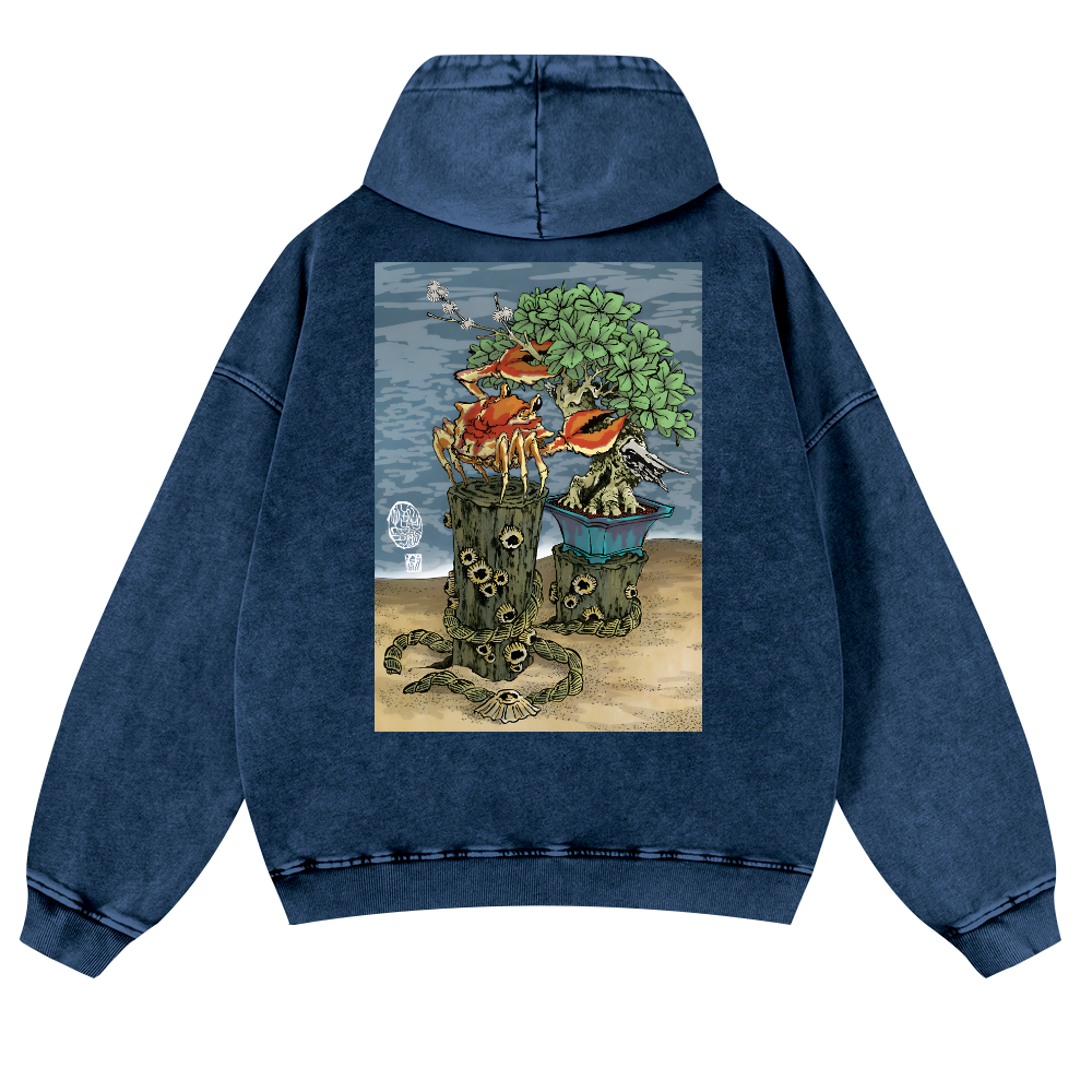 Bonsai Vintage Washed Cotton Back Art Hoodie