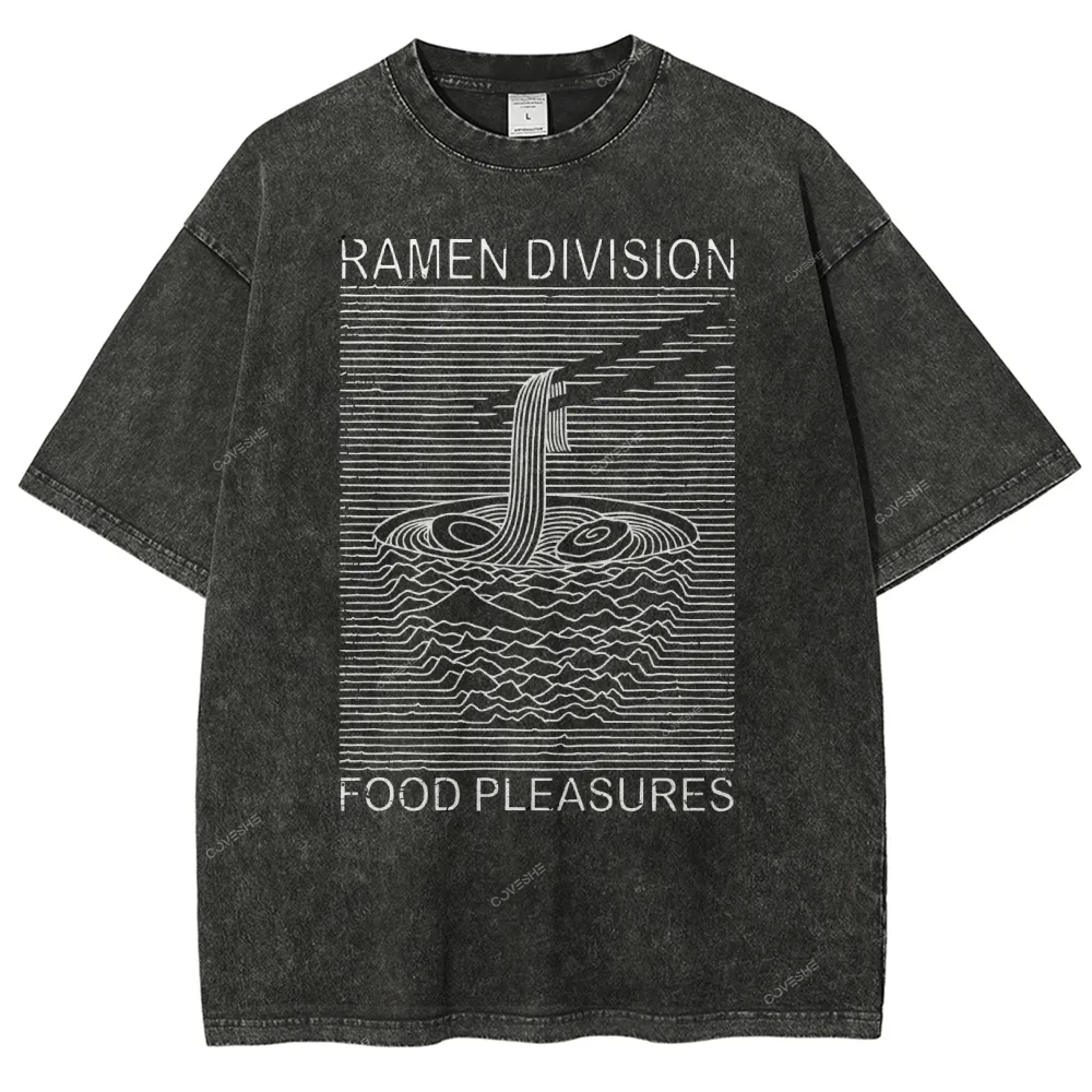 Unisex Food Printed Washed Tee