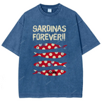 Polka Dot Fish Washed Vintage Short Sleeves T-Shirt