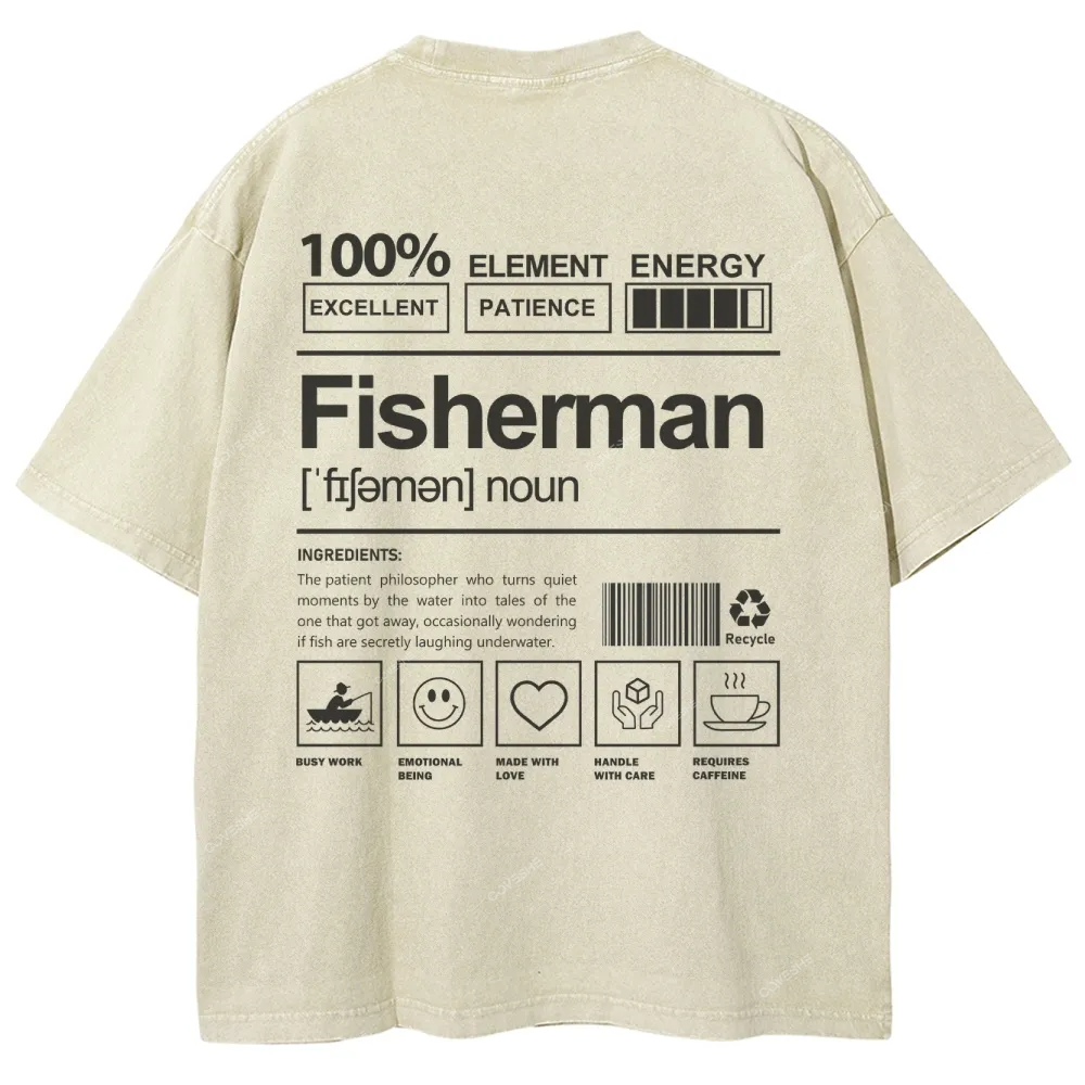 Fisherman Unisex Fit Washed T-Shirt