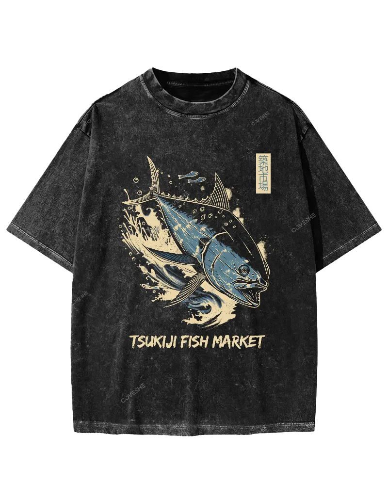 Japan's Tsukiji Market Vintage Washed T-shirt