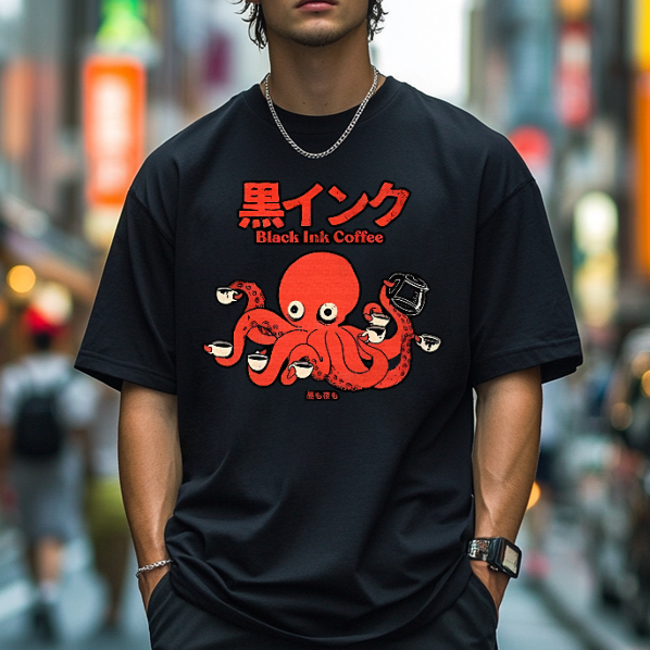 Octopus Coffee Japanese Style Classic Tee