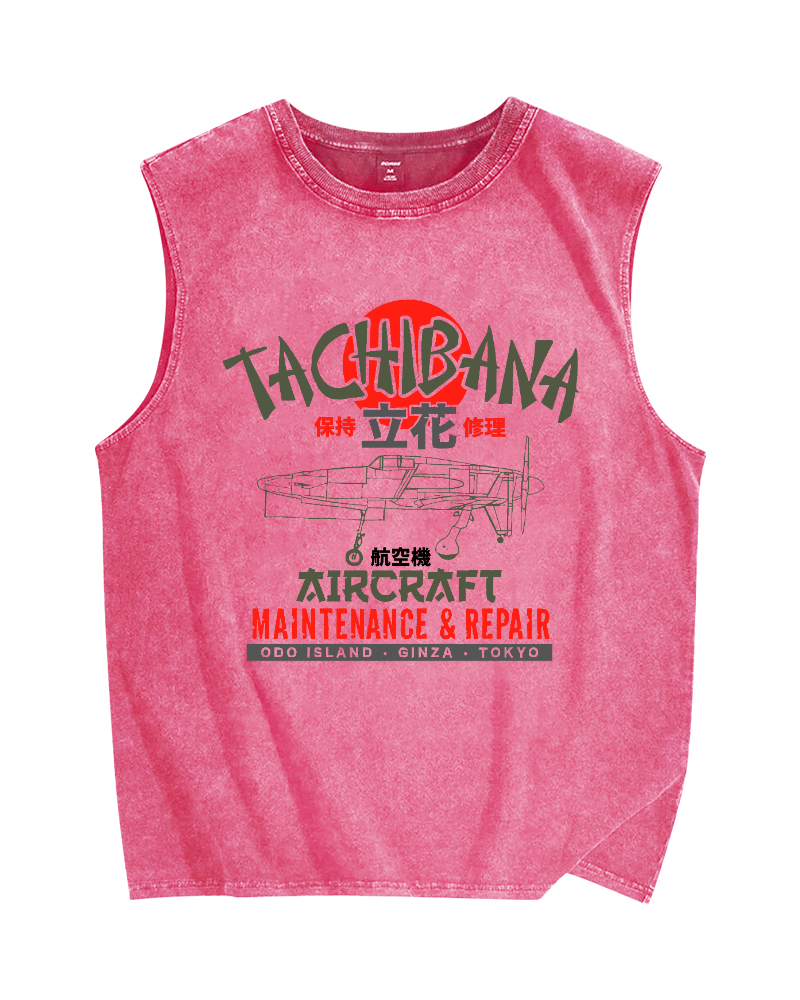 Tachibana Fighter Vintage Distressed Washed Tank Top