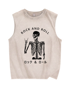 Rock & Roll Vintage Distressed Washed Tank Top