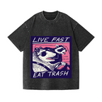 Raccoon Vintage Wash Japanese Design T-Shirt