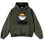 Puffer Fish Vintage Washed Thick Cotton Hoodie
