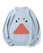 Fuji Mountain Cat Moon Cotton Sweatshirt