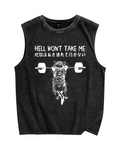 Hell Won't Take Me Vintage Distressed Washed Tank Top