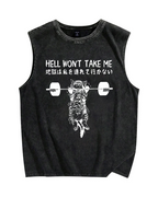 Hell Won't Take Me Vintage Distressed Washed Tank Top