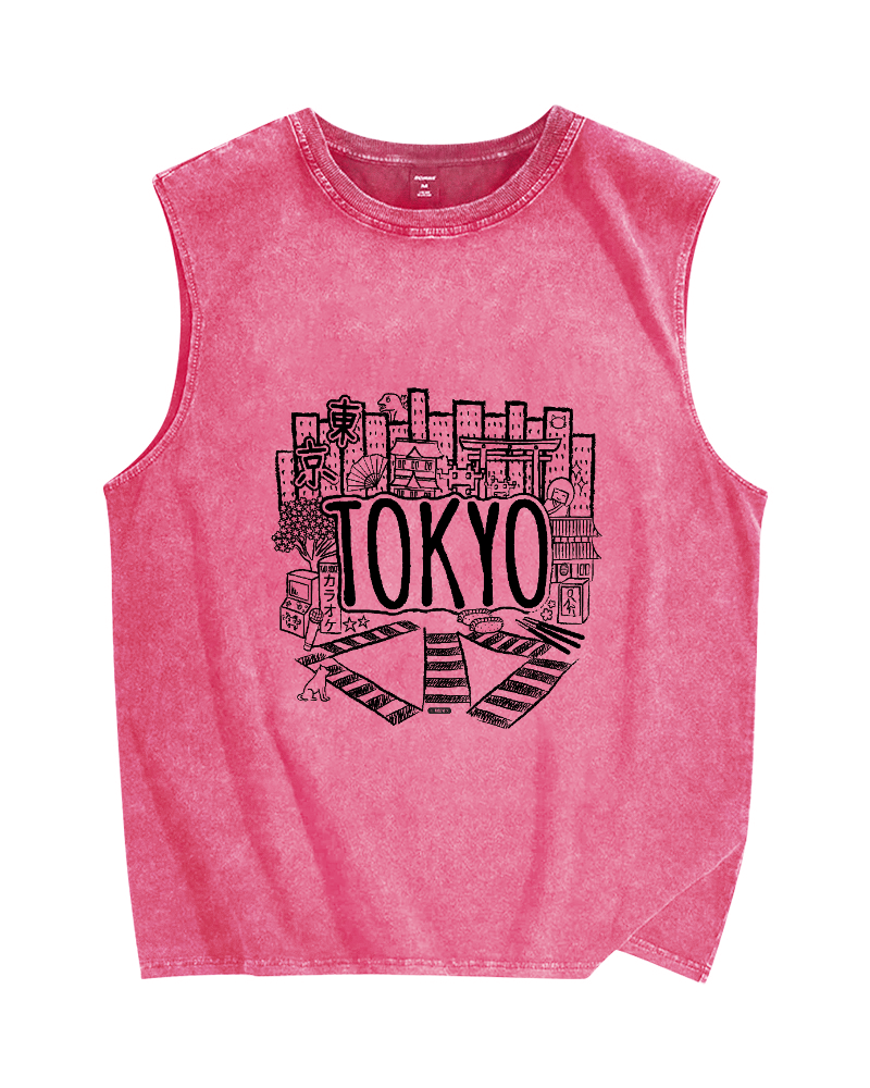 Tokyo Vintage Distressed Washed Tank Top