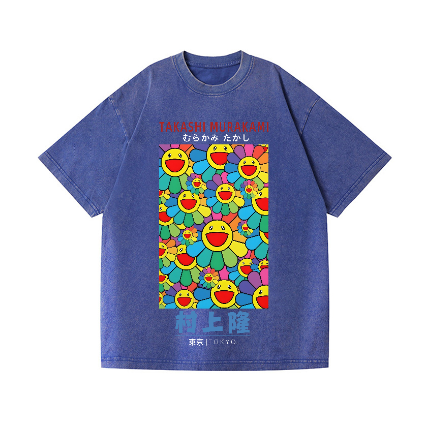 Japan Sunflowe Vintage Wash Japanese Design T-Shirt