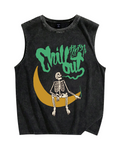 Chill out Skeleton Vintage Distressed Washed Tank Top