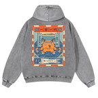Ramen Octopus Vintage Washed Cotton Back Art Hoodie