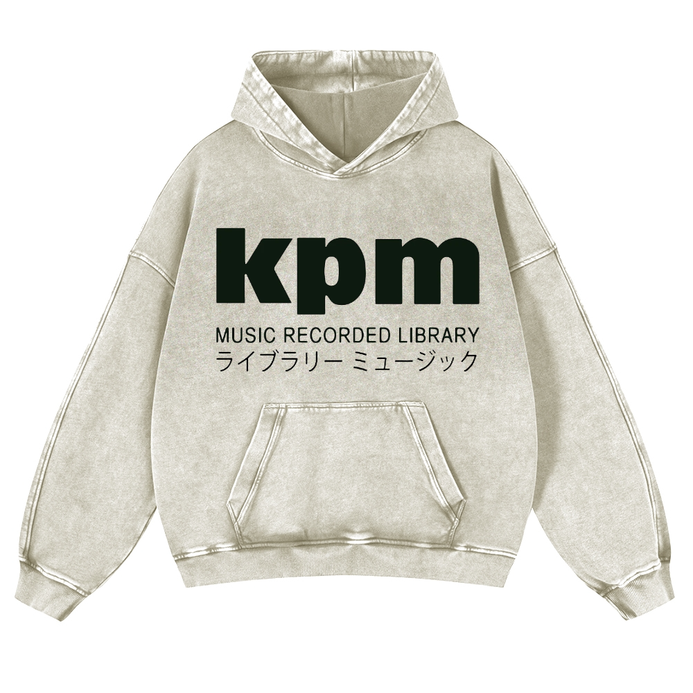 KPM Music Recorded Library Vintage Washed Thick Cotton Hoodie