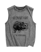 Possum Vintage Distressed Washed Tank Top