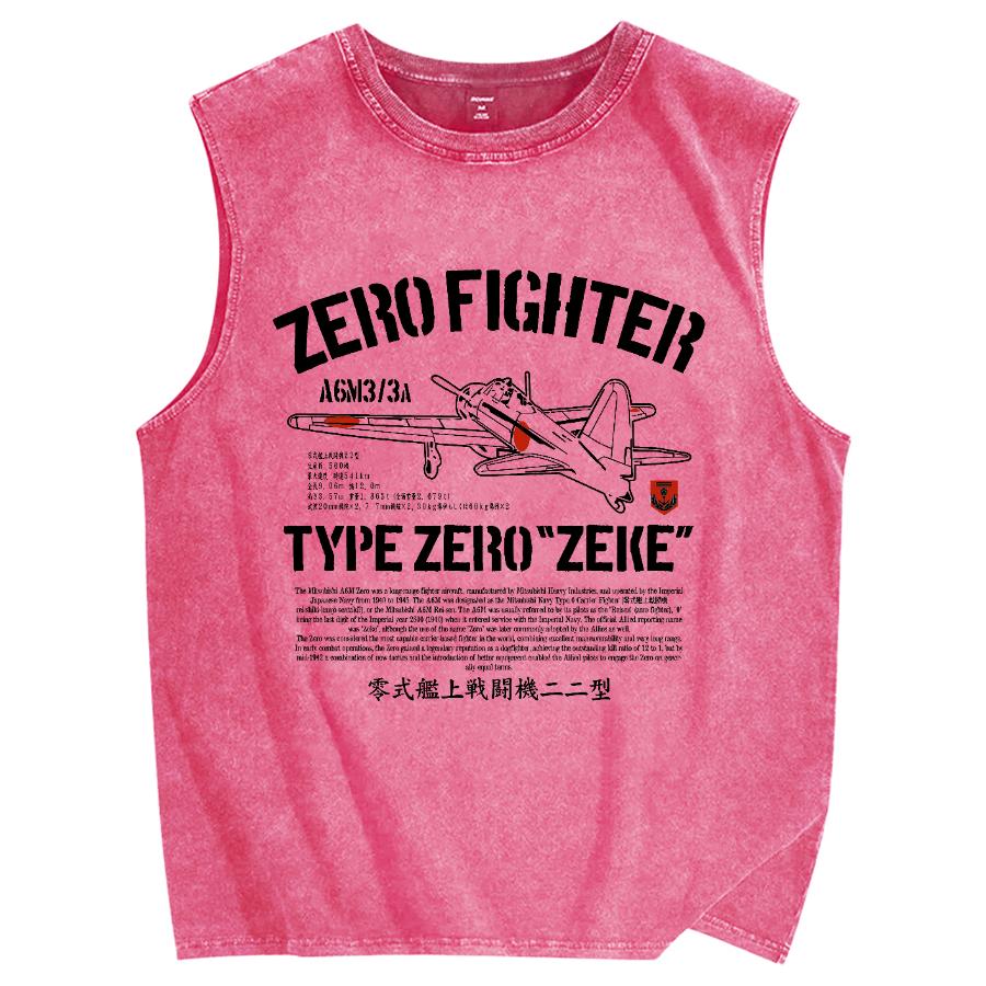 Japan Zero Fighter Vintage Distressed Washed Tank Top