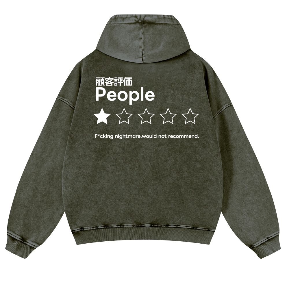 People Vintage Washed Cotton Back Art Hoodie