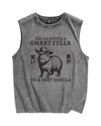 Smart Capybara Vintage Distressed Washed Tank Top