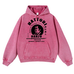 Okinawa Hattori Hanzo Vintage Washed Thick Cotton Hoodie