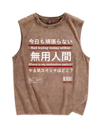 Not Trying Today Either Vintage Distressed Washed Tank Top