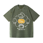 Cat Vintage Wash Japanese Design T-Shirt