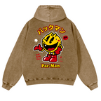 Pacman Vintage Washed Cotton Back Art Hoodie
