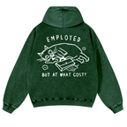 Cat Vintage Washed Cotton Back Art Hoodie