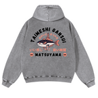 Matsuyama Fish Vintage Washed Cotton Back Art Hoodie