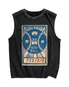 Retro Baseball Stamp Vintage Distressed Washed Tank Top