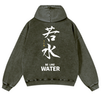 Bruce Lee Water Vintage Washed Cotton Back Art Hoodie