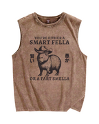 Smart Capybara Vintage Distressed Washed Tank Top