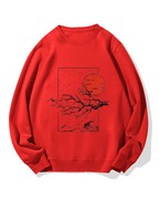 Japanese Sakura & hinomaru Cotton Sweatshirt