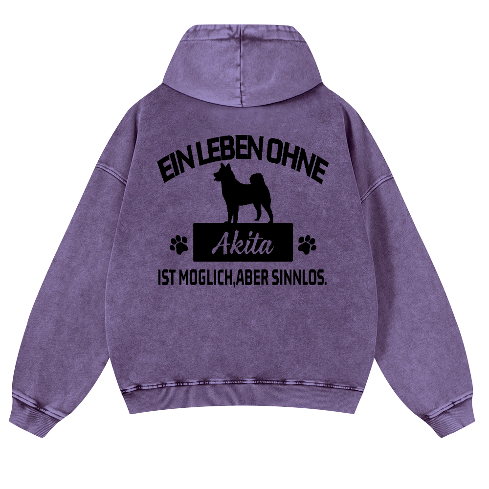 Akita Vintage Washed Cotton Back Art Hoodie