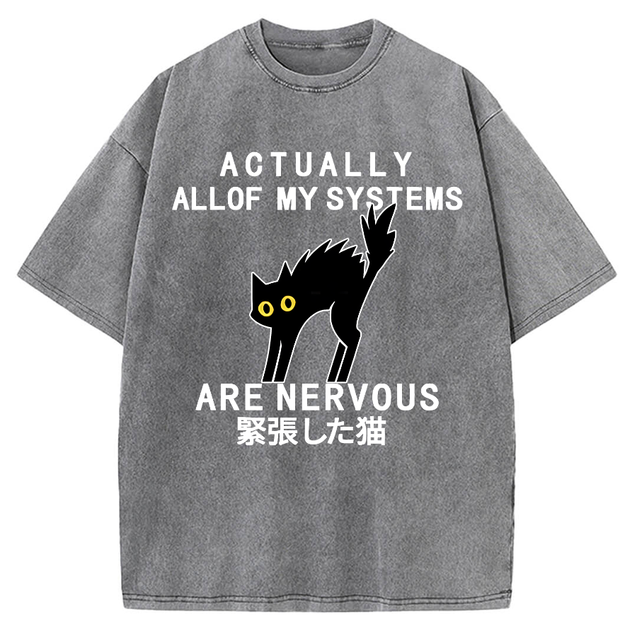 Nervous Cat Vintage Washed T-shirt